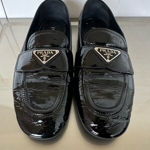 Prada Women's Black Patent Loafers